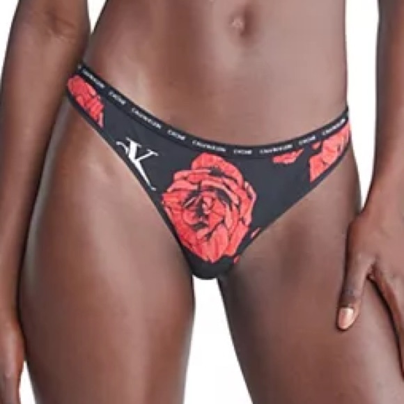 Women's SET Calvin Klein Logo Lightly Lined Bralette & Thong panty matching set - Picture 2 of 4